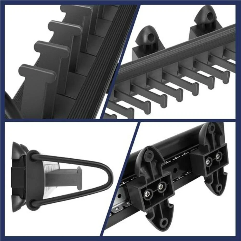 Sliding Tie Rack Closet Organizer 20 Hook Pull Out Belt Scarf Shawl Hanger Rail